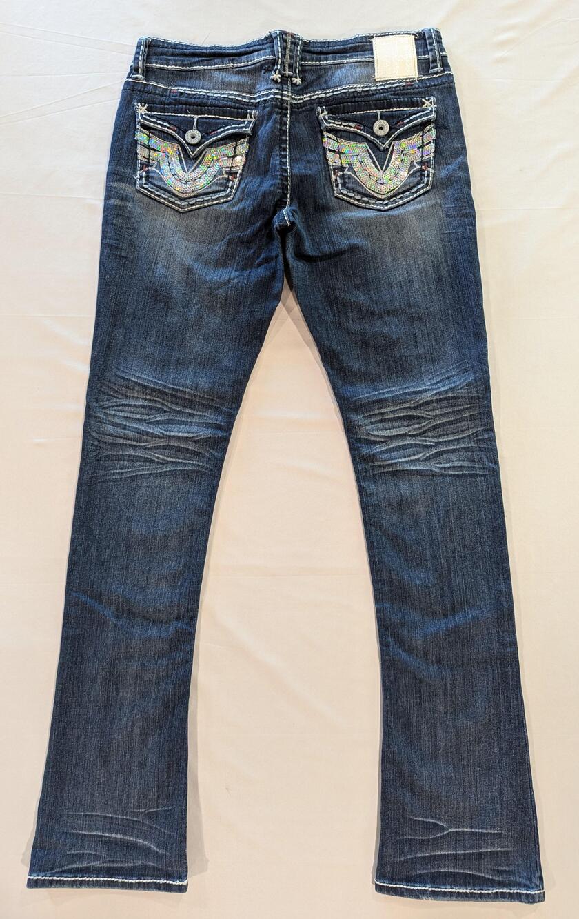 Hydraulic Flirty Micro Boot Jeans Juniors 9/10 Blue Low Rise Bootcut Sequin